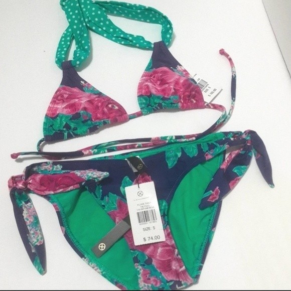 NWT VIX Paula Hermanny Floral Teeny Triangle 2 Piece Bikini Swimsuit Set Small - Picture 4 of 16
